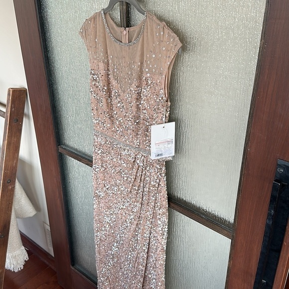 Ms Duggal EMBELLISHED ILLUSION HIGH NECK CAP SLEEVE GOWN size 2 NEW $498 spring - Picture 9 of 13